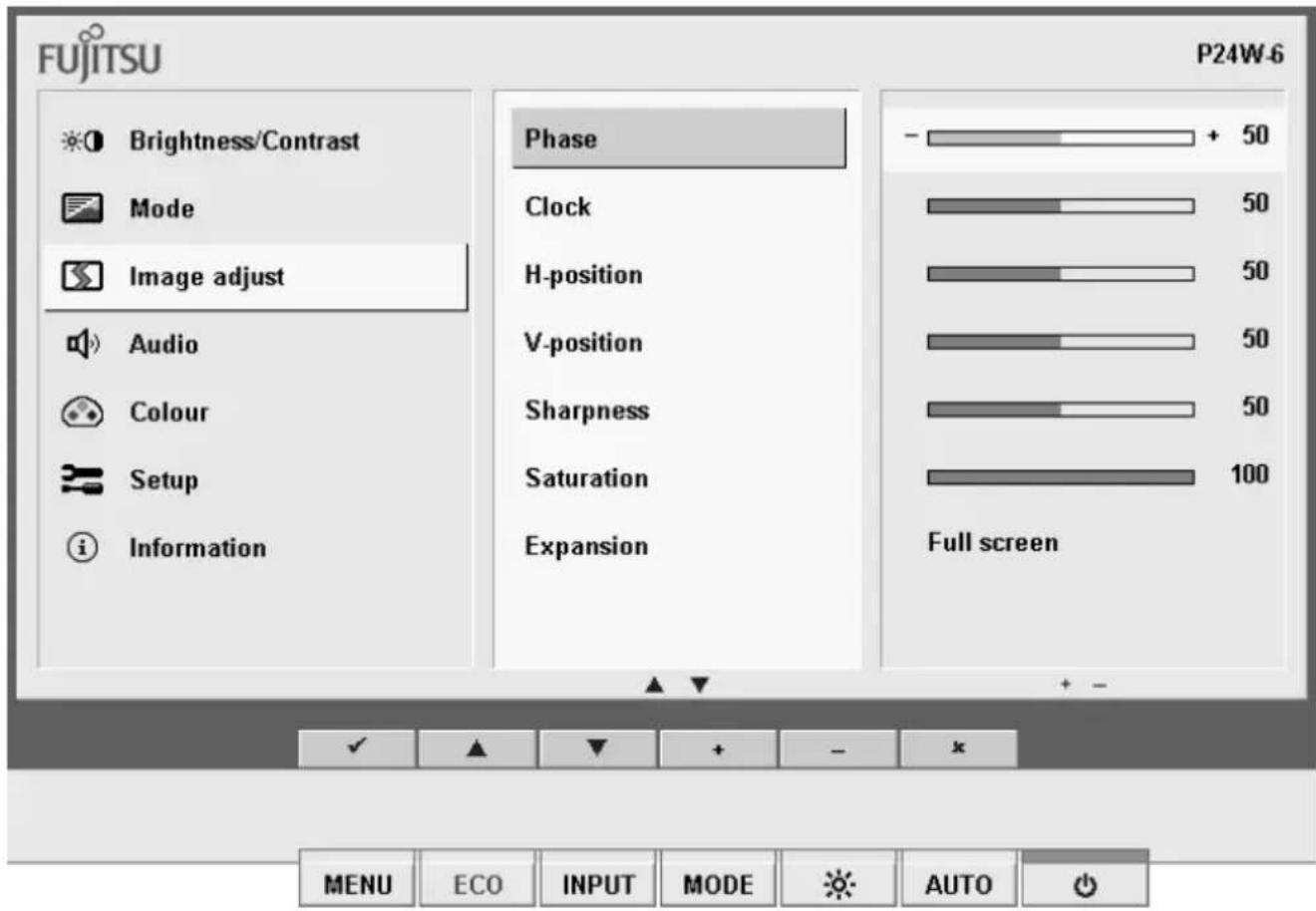 FUJITSU P23T-6 IPS - BildschirmeinstellungenmitdemOSD-Menüändern - 3