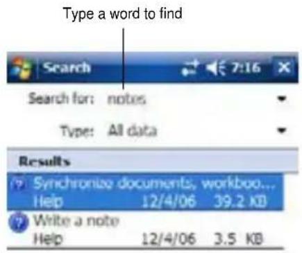 Type a word to find Search Search for: notes Type: All data Results Synchronize documents, workboo... Help 12/4/06 39.2 KB Write a note Help 12/4/06 3.5 KB