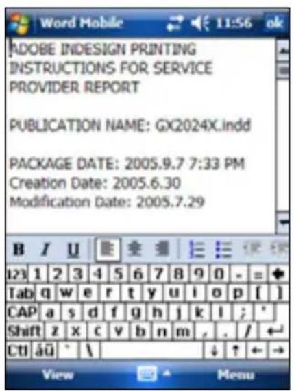 ADOBE INDESIGN PRINTING INSTRUCTIONS FOR SERVICE PROVIDER REPORT PUBLICATION NAME: GX2024X.indd PACKAGE DATE: 2005.9.7 7:33 PM Creation Date: 2005.6.30 Modification Date: 2005.7.29 B I U E 123 1 2 3 4 5 6 7 8 9 0 - = + Tab q w e r t y u i o p [ ] CAP a s d f g h j k l ; * Shift z x c v b n m , . / ← CtI äü ` \ ↓ ↑ ← → View Menu