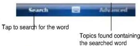 Search Advanced Tap to search for the word Topics found containing the searched word