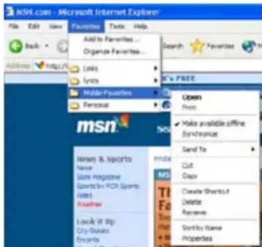 MSI.com - Microsoft Internet Explorer File Edit View Favorites Texts Help Add to Favorites... Organize Favorites... Search Favorites Browse Links Lyrics Mobile Favorites Personal Open Print Make available offline: Synchronyse Send To Cut Copy Create Shortout Delete Rename Sort by Name Properties MSN Nurses & Sports Name State Magazine Sports in PC Sports Notes Neither Lock it like Cry-Guizes Encarta