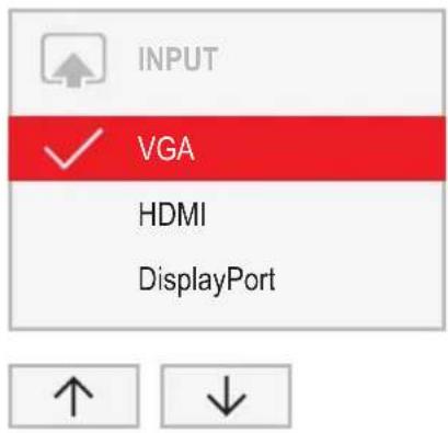 INPUT ✓ VGA HDMI DisplayPort