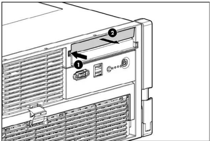 HP ProLiant DL585 G6 - Installing DVD, CD-ROM, or diskette drives - 1