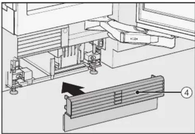 MIELE F 2671 Vi - Securing the toe-kick board and cover - 1