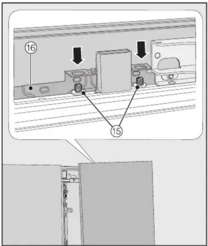 MIELE F 2671 Vi - Securing and aligning the cabi- net front - 2