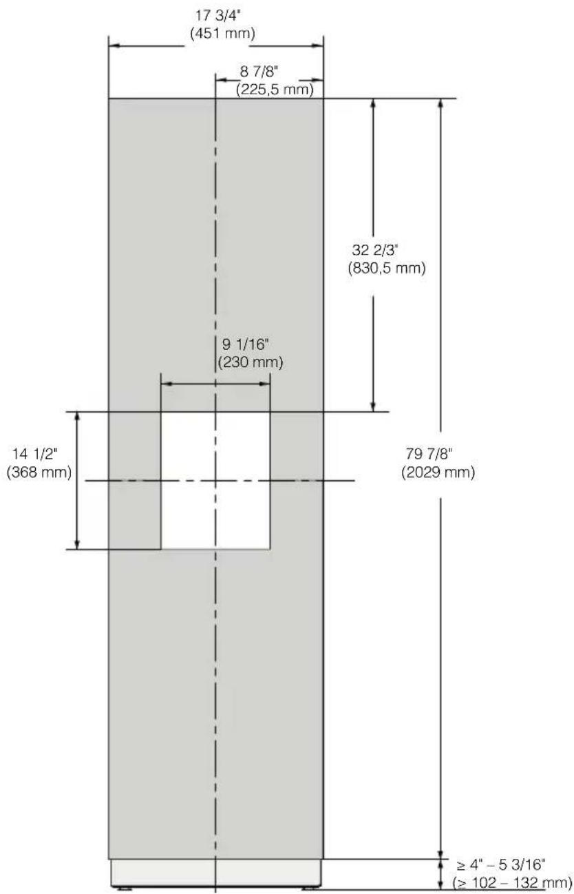 MIELE F 2671 Vi - Dimensions when the door is opened (opening angle 115°) - 3