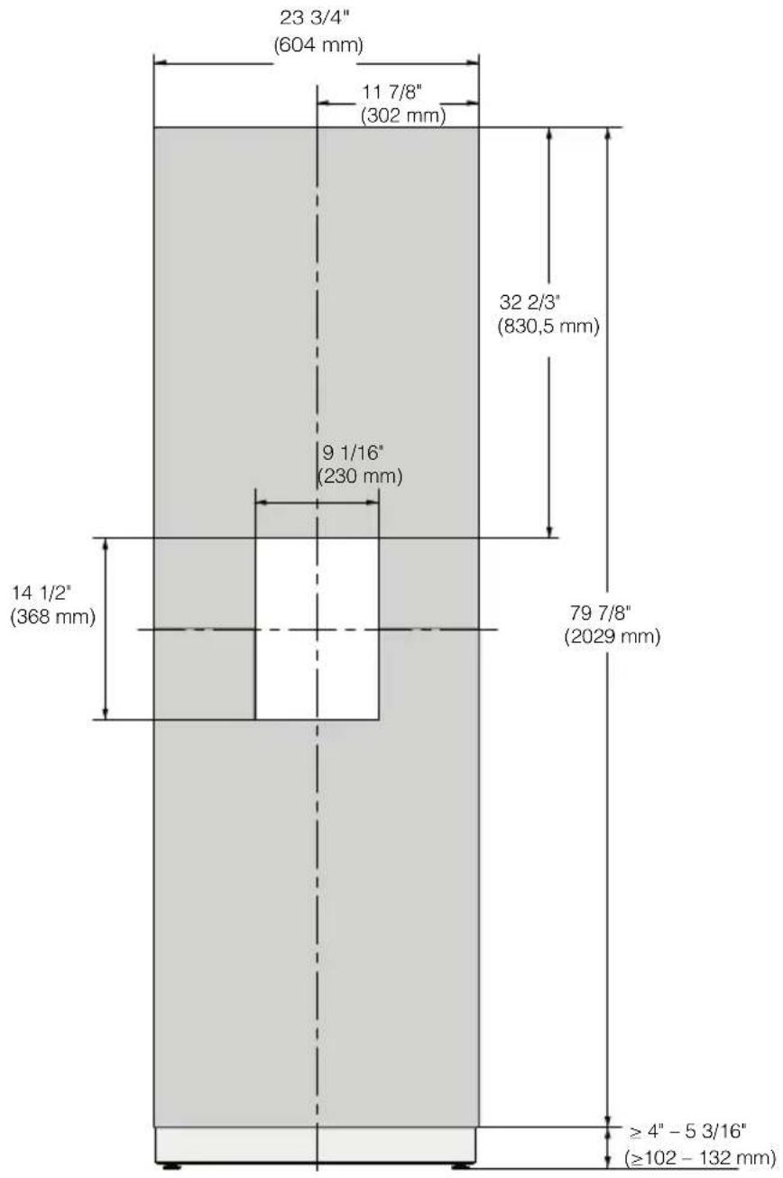 MIELE F 2671 Vi - Dimensions when the door is opened (opening angle 115°) - 4