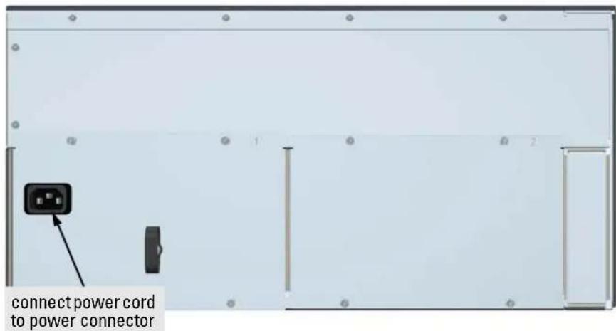 connect power cord to power connector