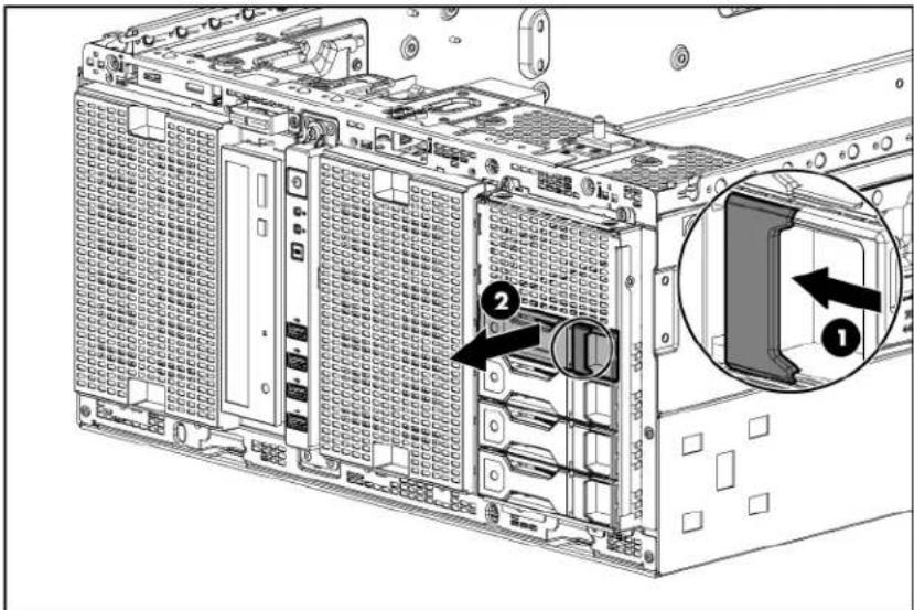 HP ProLiant ML350e G8 - Installing a non-hot-plug drive - 2