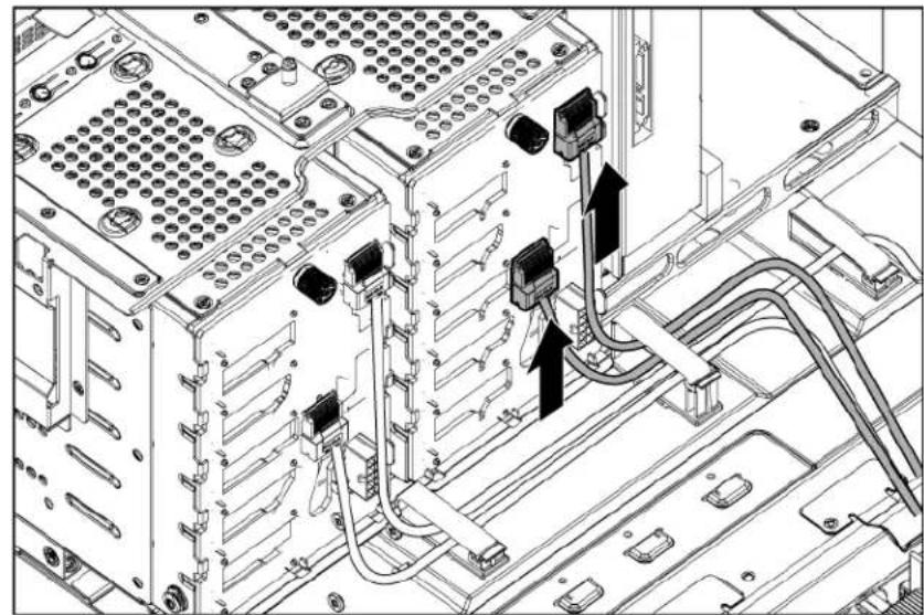 HP ProLiant ML350e G8 - Installing the optional LFF hot-plug drive cage - 4