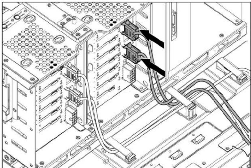 HP ProLiant ML350e G8 - Installing the optional SFF hot-plug drive cage - 4