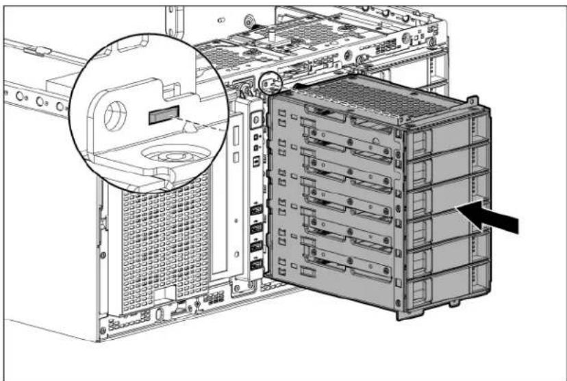 HP ProLiant ML350e G8 - Installing the optional LFF hot-plug drive cage - 2