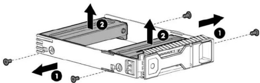 HP ProLiant ML350e G8 - Installing a non-hot-plug drive - 3