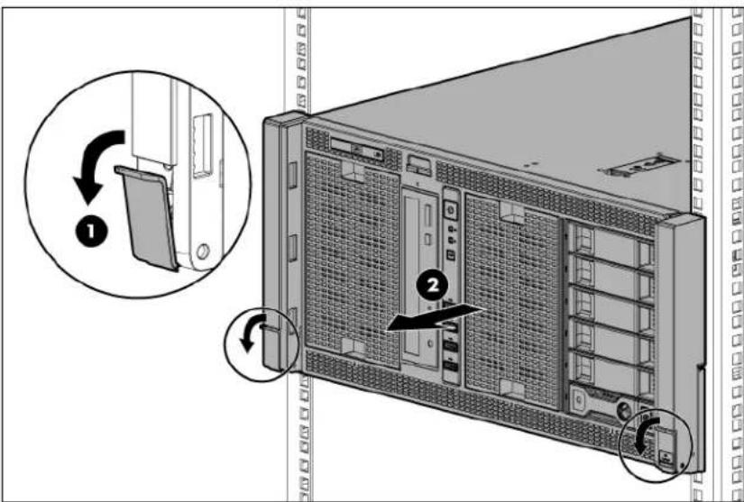 HP ProLiant ML350e G8 - Extend the server from the rack - 4