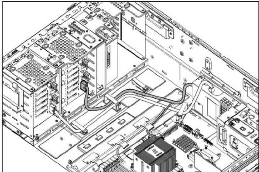 HP ProLiant ML350e G8 - Installing the optional SFF hot-plug drive cage - 5