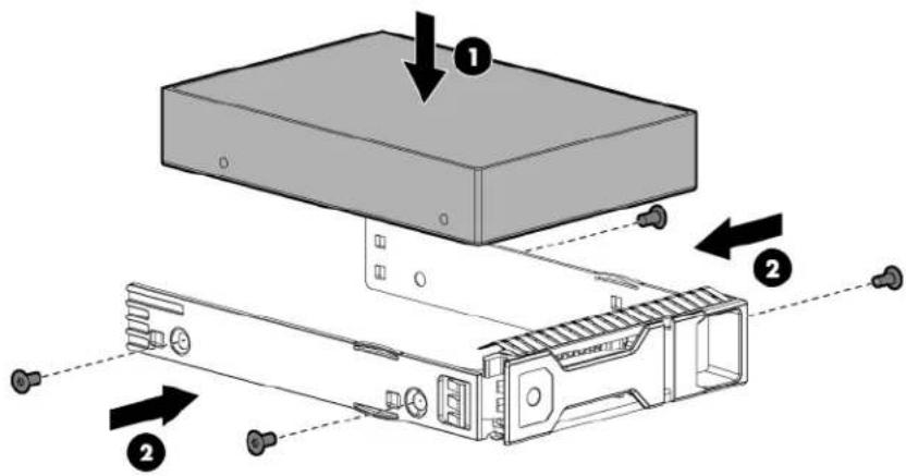 HP ProLiant ML350e G8 - Installing a non-hot-plug drive - 4