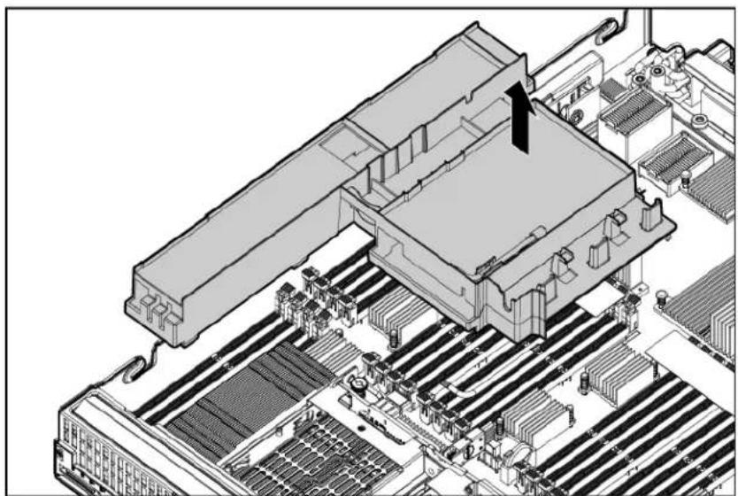 HP ProLiant BL680c G7 - Remove the left DIMM baffle - 2