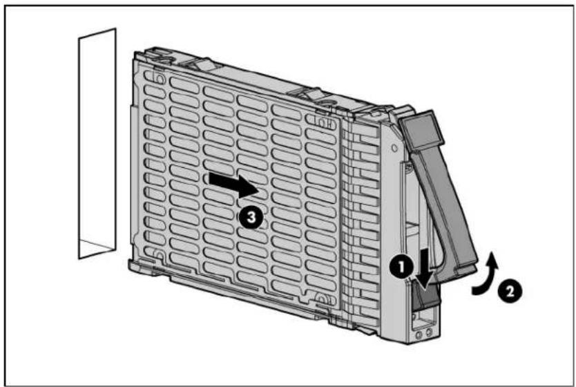HP ProLiant BL680c G7 - Remove a hot-plug SAS or SATA hard drive - 2