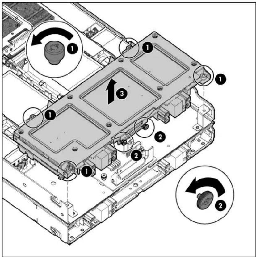 HP ProLiant BL680c G7 - Remove the interposer board - 1