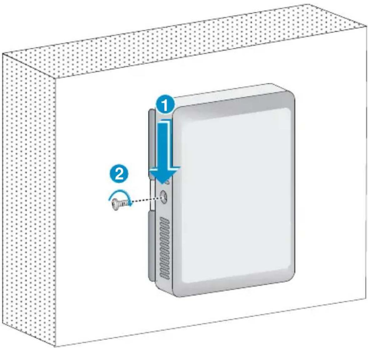 Diagram showing a device inside a dotted box with labeled parts and directional arrows indicating movement or assembly.