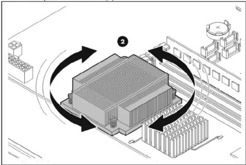 HP ProLiant DL120 G5 - To remove the heat sink: - 3