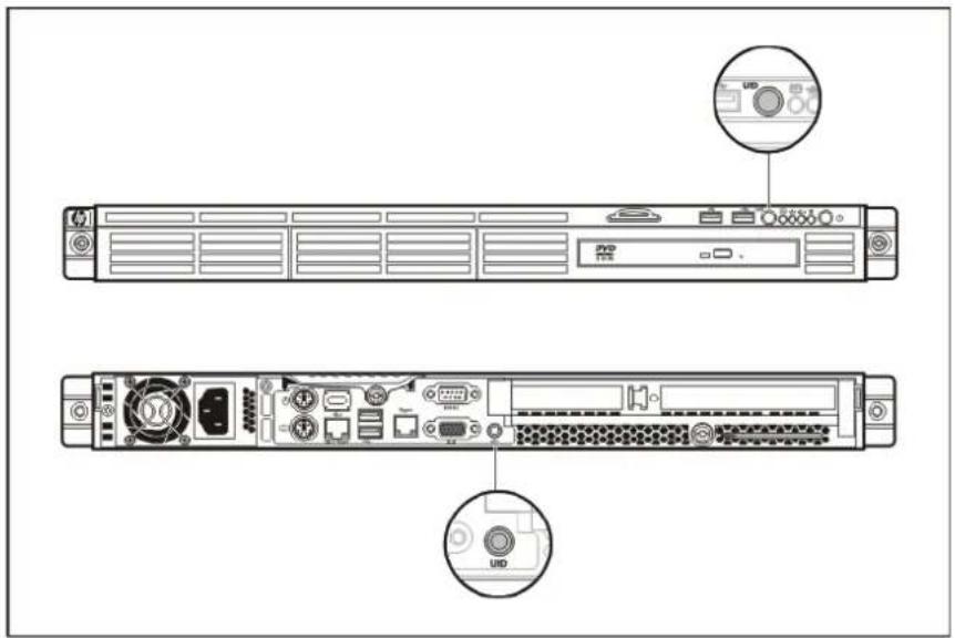 HP ProLiant DL120 G5 - UID button with LED indicator - 1