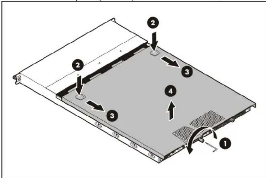 HP ProLiant DL120 G5 - To remove the primary access panel: - 1