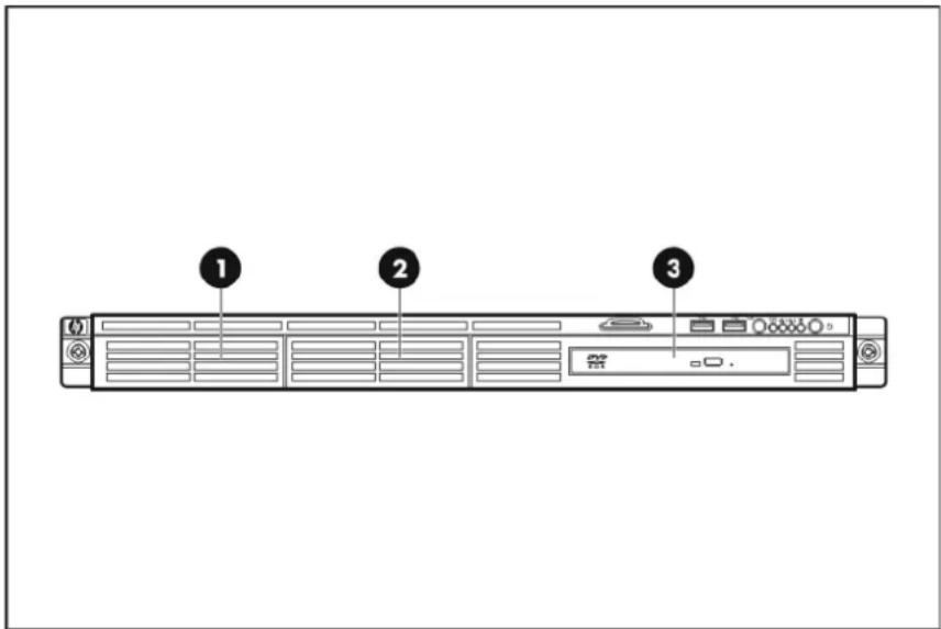 HP ProLiant DL120 G5 - Drive bay configuration - 1