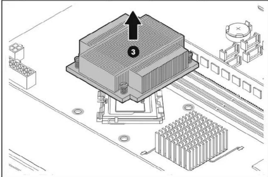 HP ProLiant DL120 G5 - To remove the heat sink: - 4