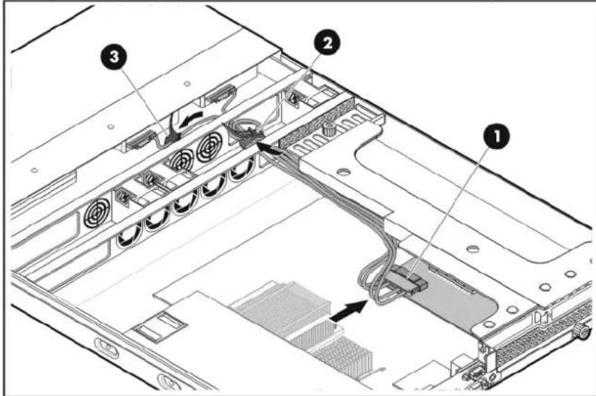HP ProLiant DL120 G5 - To connect the SAS HDD and LED cables: - 1