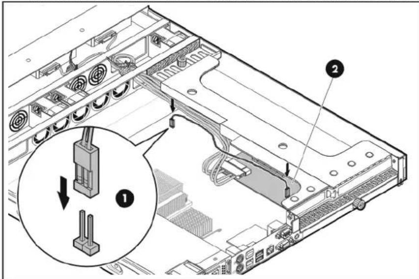 HP ProLiant DL120 G5 - To connect the SAS HDD and LED cables: - 2