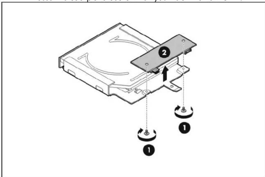 HP ProLiant DL120 G5 - To replace the default optical disc drive: - 2