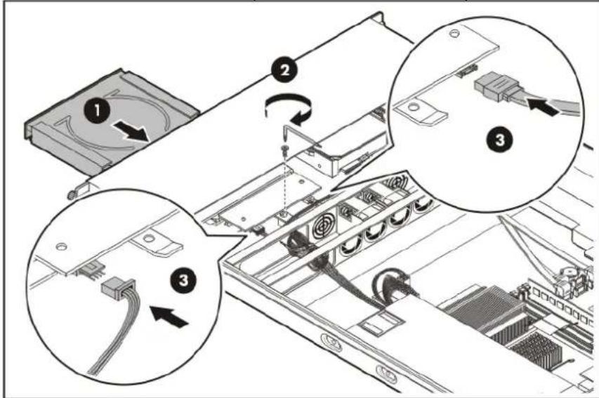HP ProLiant DL120 G5 - To replace the default optical disc drive: - 6