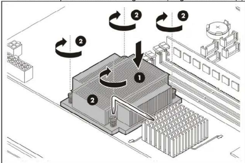 HP ProLiant DL120 G5 - To install the heat sink: - 1