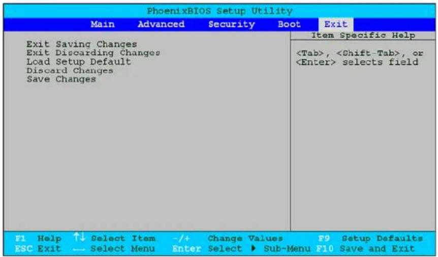 HP ProLiant DL120 G5 - Exit menu - 1