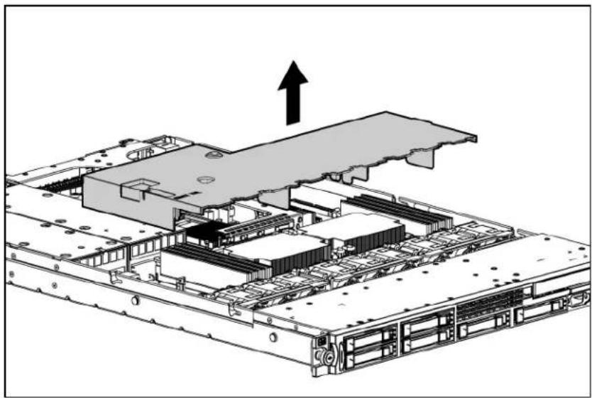 HP ProLiant DL365 G5 - Remove and install the air baffle - 1