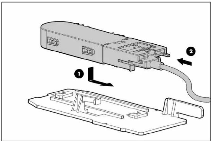 HP ProLiant DL365 G5 - Installing an HP Smart Array P400i Controller cache module and battery pack - 6
