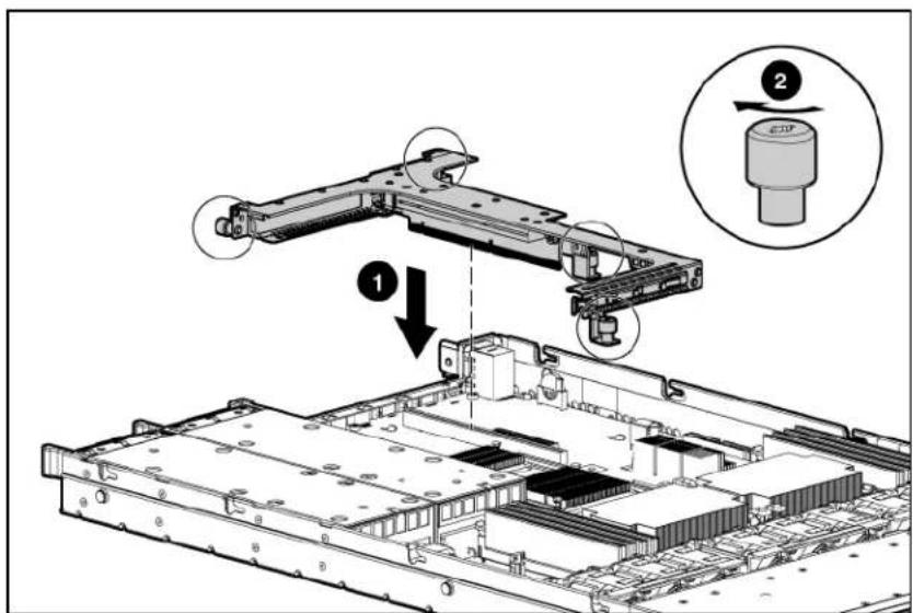 HP ProLiant DL365 G5 - Install the PCI riser board assembly - 2