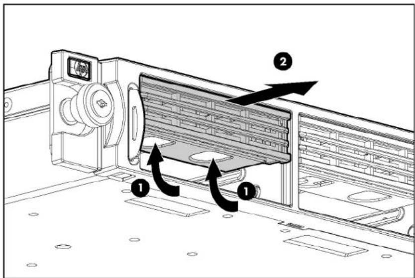 HP ProLiant DL365 G5 - Removing hard drive bezel blanks - 2