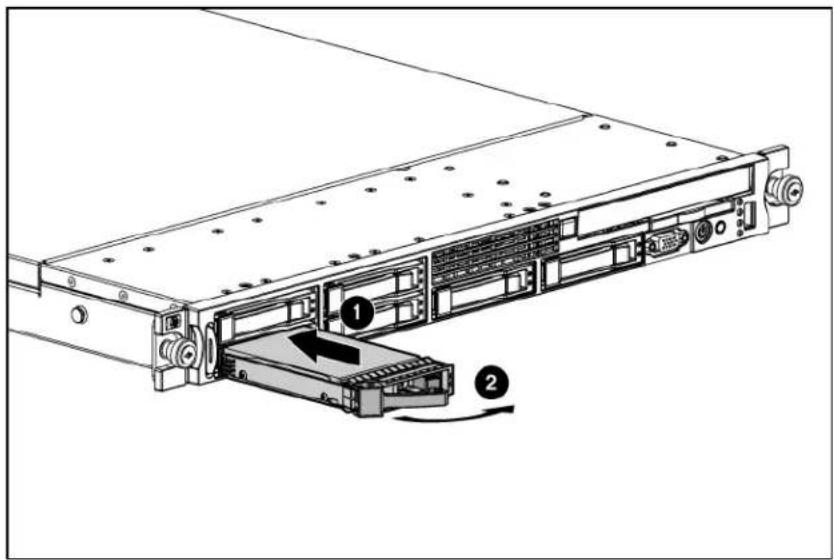 HP ProLiant DL365 G5 - Installing a hot-plug SAS or SATA hard drive - 2