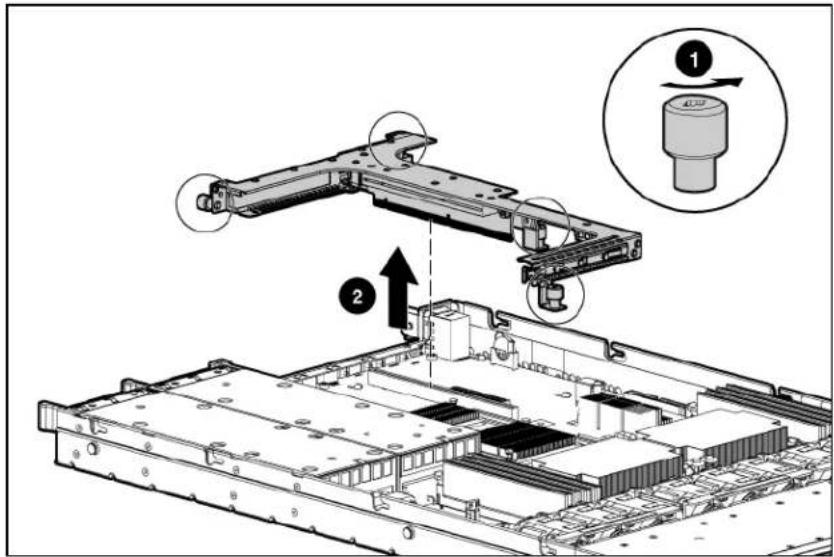 HP ProLiant DL365 G5 - Remove the PCI riser board assembly - 2