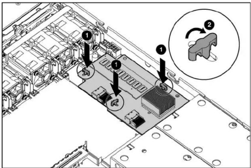 HP ProLiant DL365 G5 - Removing an integrated HP Smart Array E200i Controller or an HP Smart Array P400i Controller - 3