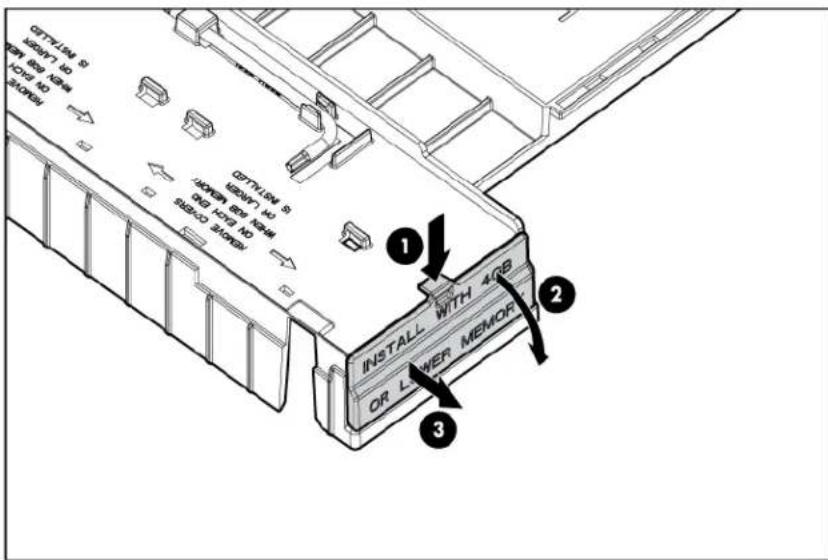 HP ProLiant BL280c G6 - Air baffle configuration for 8-GB DIMMs or larger - 1