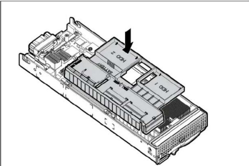 HP ProLiant BL280c G6 - Install the air baffle - 2