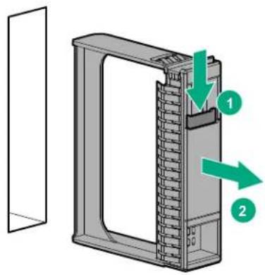HP Synergy 480 G9 - Removing the drive blank - 1