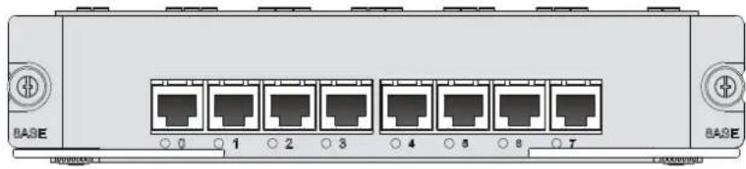 Front view of a network switch device with multiple Ethernet ports (no text or symbols visible).