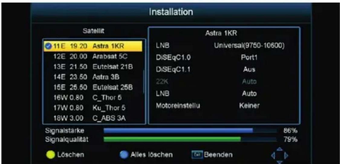 Schwaiger DSR812HD - Satellit löschen - 1