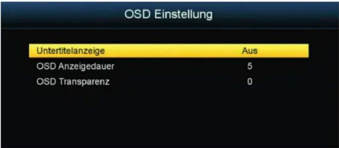 Schwaiger DSR812HD - OSD/Anzeige Einstellung - 1