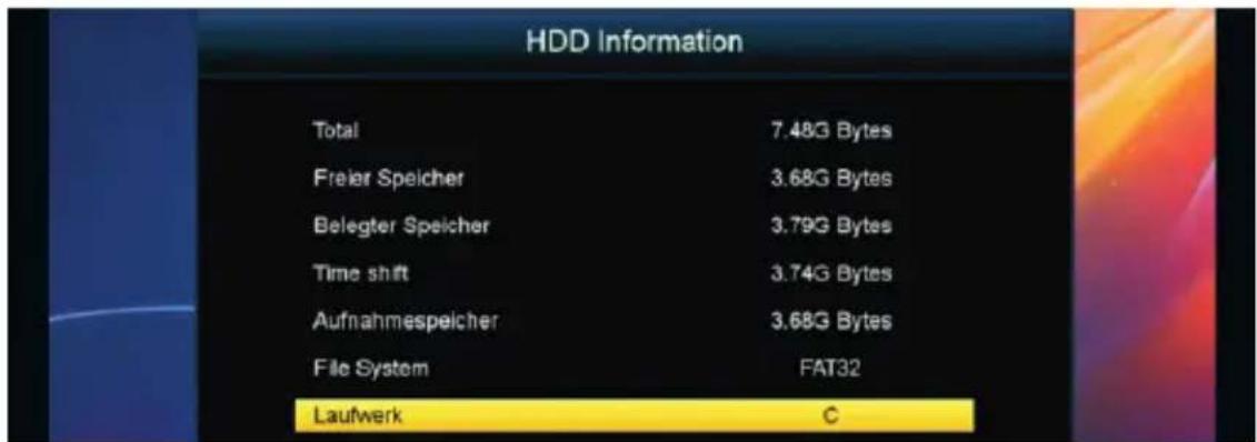 Schwaiger DSR812HD - HDD-Informationen - 1