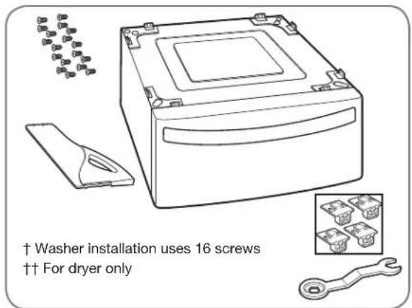 LG WDT1652BDS - The pedestal accessory includes: - 1